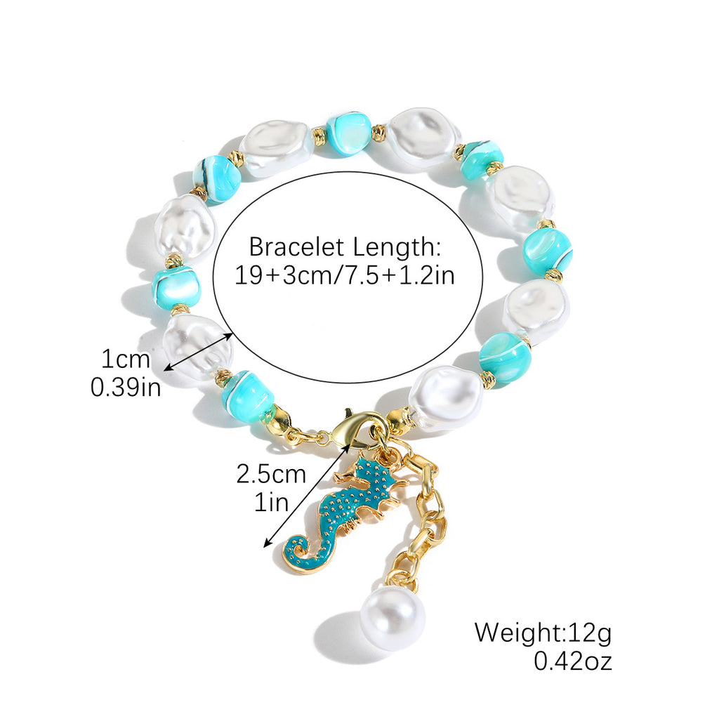 Moon Heart And Five-Pointed Star Natural Shell Bead Bracelet سوار من خرز الصدف الطبيعي على شكل قلب القمر ونجمة خماسية