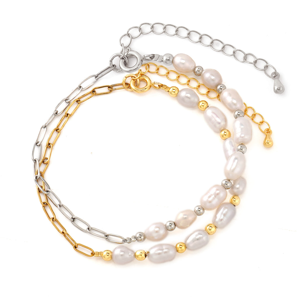 Niche High-end Freshwater Pearl Bracelet سوار من اللؤلؤ الطبيعي الفاخر