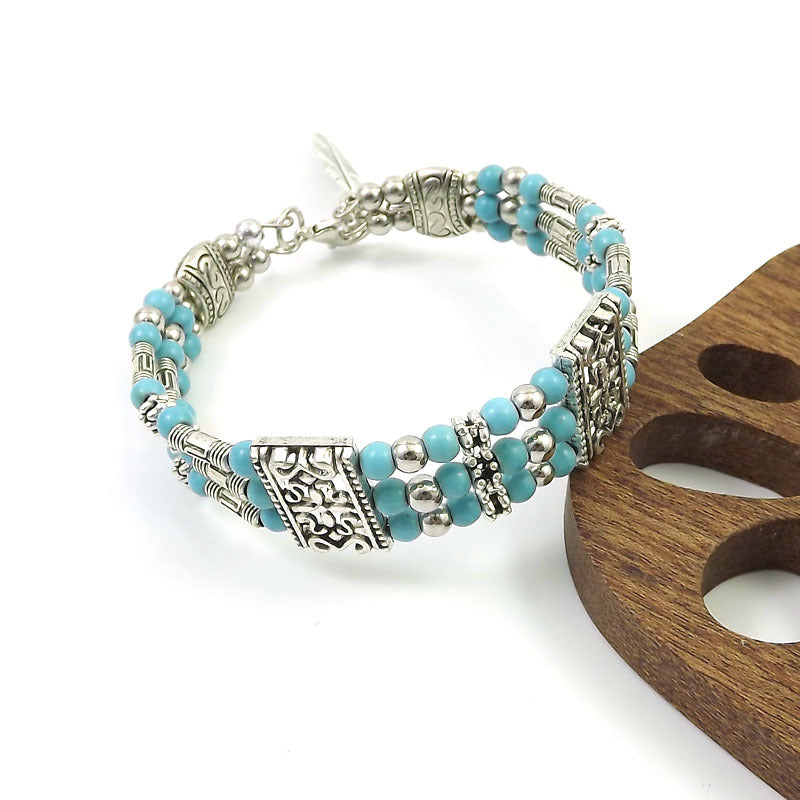 Ethnic-style Vintage Bangle With Exotic Miao Silver Design سوار عتيق الطراز ذو تصميم عرقي مزين بفضة مياو غريبة