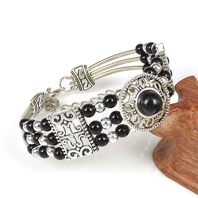 Ethnic-style Vintage Bangle With Exotic Miao Silver Design سوار عتيق الطراز ذو تصميم عرقي مزين بفضة مياو غريبة