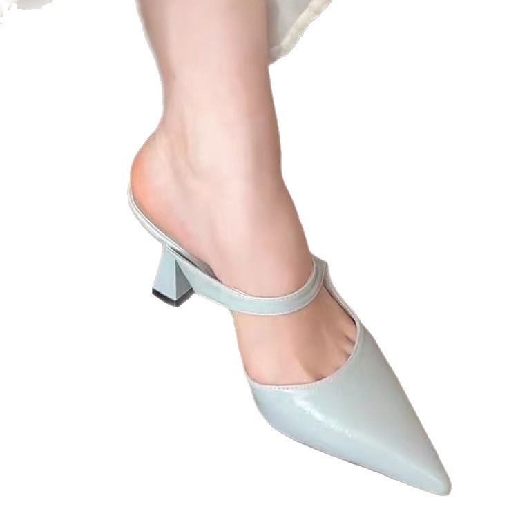 Pointed-toe Stiletto-heel Open-back Mules For Women أحذية نسائية مفتوحة من الخلف بكعب ستيليتو ومقدمة مدببة