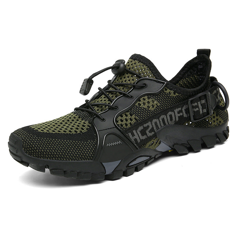 Extra-large Outdoor Shoes For Men Summer Breathable Hiking Boots أحذية خارجية كبيرة الحجم للرجال، أحذية صيفية للمشي لمسافات طويلة، قابلة للتهوية