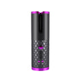Rechargeable Automatic Hair Curler Women Portable Hair Curling Irمكواة تجعيد الشعر الأوتوماتيكية القابلة لإعادة الشحن للنساء، مكواة تجعيد شعر محمولة بشاشة LCD، مصنوعة من السيراميك، دوارة لتجعيد الشعر وتموجهه