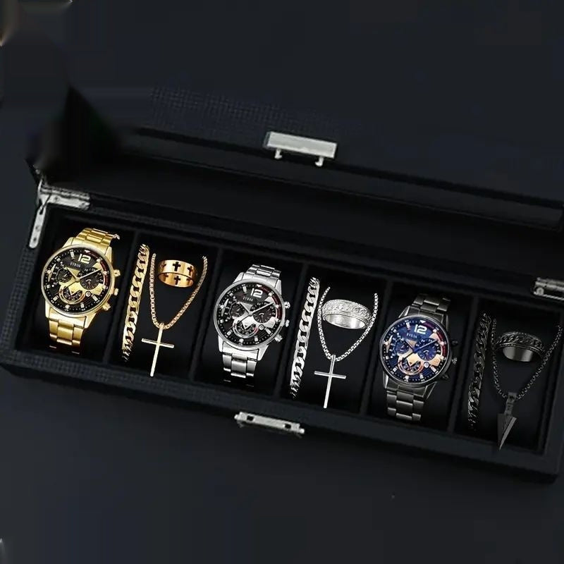 12-set Men's Watches Fashionable Multi-color Assortment Of Quartz Men's Watches مجموعة من 12 ساعة يد رجالية عصرية متعددة الألوان تعمل بحركة الكوارتز