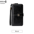 RFID Blocking Women's Long Zipper Wallet, Large Capacity Clutch Purse For Daily & Travel Use, Multi Card Holder Ladies Wallet