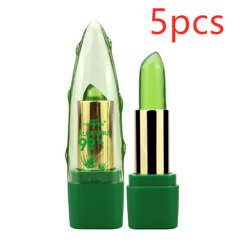 Aloe Vera Gel Color Changing Lipstick Gloss  Moisturizer Anti-drying Desalination Fine-grain Lip Blam Care Aloe Vera Gel Color Changing Lipstick Gloss Moisturizer Anti-drying Desalination