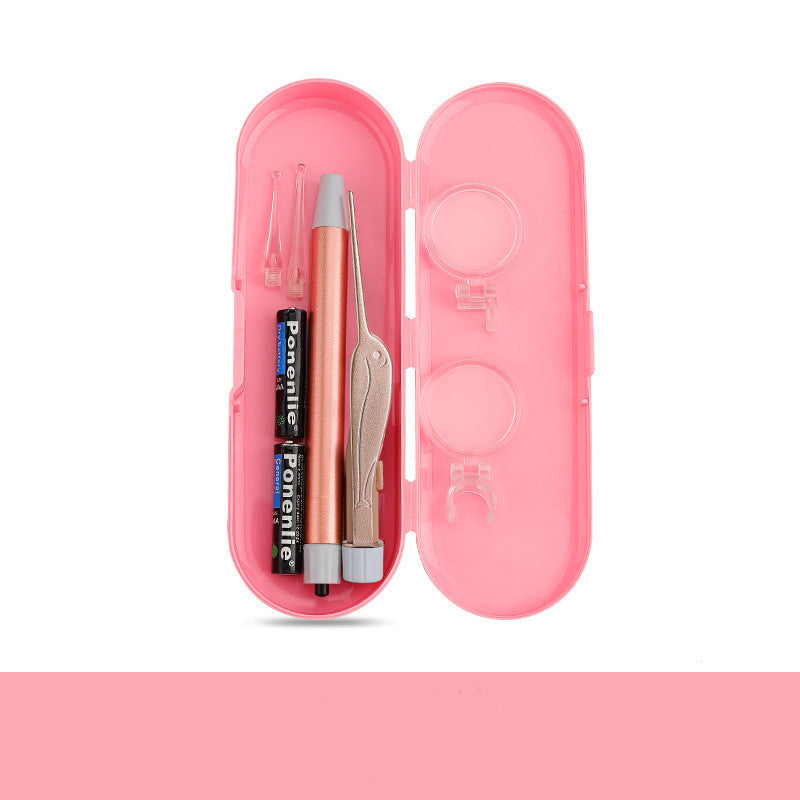 Ear Wax Removal Tool With Light Ear Pick Cleaner Kit For Kids And Adults, Earwax Spoon Digger & Tweezers For Ear Health Care Gift Set With Case أداة إزالة شمع الأذن مع ضوء، طقم تنظيف الأذن للأطفال والكبار