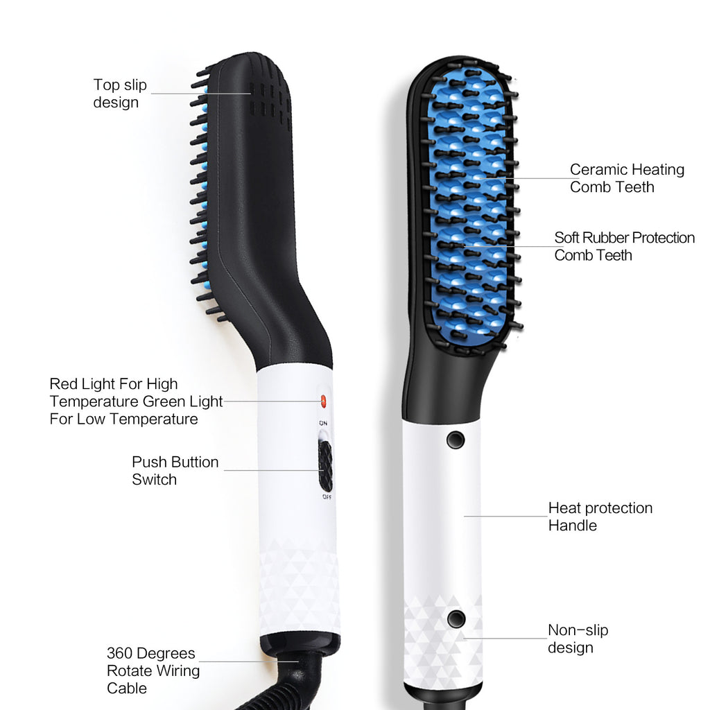 Multifunctional Hair Straightener Hair Comb Brush Men Beard Straightener Straightening مكواة شعر متعددة الوظائف، مشط وفرشاة، مكواة لحية للرجال
