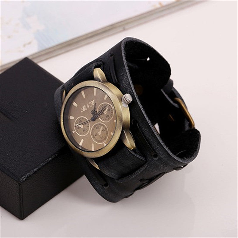 Accessories Foreign Trade Watches Retro Cowhide Watches Punk Watches Men'S Wrist Watches إكسسوارات، تجارة خارجية، ساعات، ساعات جلدية كلاسيكية، ساعات بانك، ساعات يد رجالية
