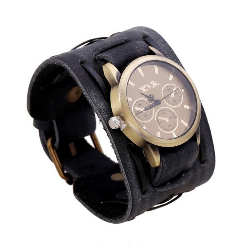 Accessories Foreign Trade Watches Retro Cowhide Watches Punk Watches Men'S Wrist Watches إكسسوارات، تجارة خارجية، ساعات، ساعات جلدية كلاسيكية، ساعات بانك، ساعات يد رجالية