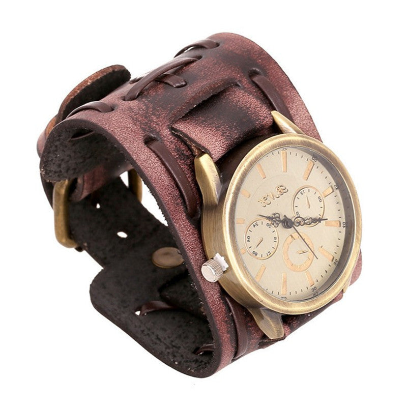 Accessories Foreign Trade Watches Retro Cowhide Watches Punk Watches Men'S Wrist Watches إكسسوارات، تجارة خارجية، ساعات، ساعات جلدية كلاسيكية، ساعات بانك، ساعات يد رجالية