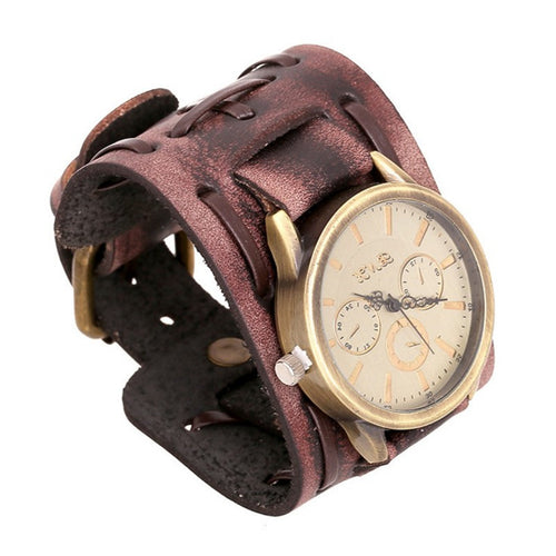 Accessories Foreign Trade Watches Retro Cowhide Watches Punk Watches Men'S Wrist Watches إكسسوارات، تجارة خارجية، ساعات، ساعات جلدية كلاسيكية، ساعات بانك، ساعات يد رجالية