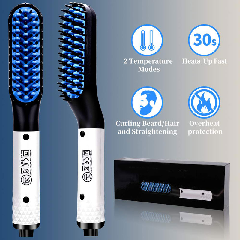 Multifunctional Hair Straightener Hair Comb Brush Men Beard Straightener Straightening مكواة شعر متعددة الوظائف، مشط وفرشاة، مكواة لحية للرجال