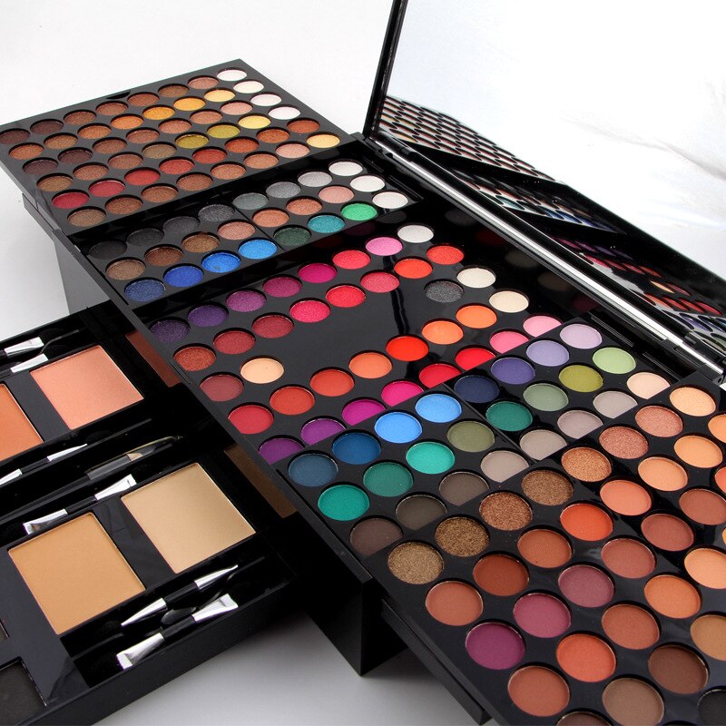 180 Colors Eyes Shadow Blush Set Personalized Piano-shaped Makeup Palette Box مجموعة ظلال عيون وأحمر خدود بـ 180 لونًا، علبة مكياج شخصية على شكل بيانو