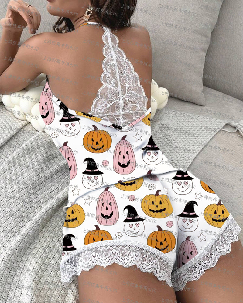 European And American Women Clothing Lace Stitching Home Underwear Women Suit ملابس نسائية أوروبية وأمريكية، ملابس داخلية منزلية مطرزة بالدانتيل، بدلة نسائية