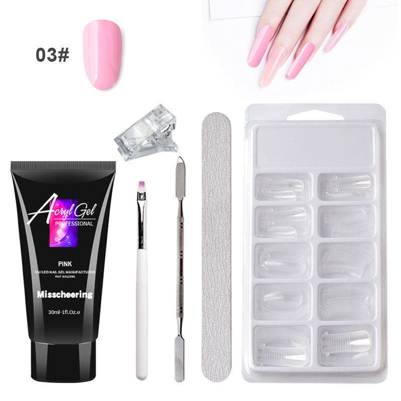 Painless Extension Gel Nail Art Without Paper Holder Quick Model Painless Crystal Gel Set جل تمديد الأظافر بدون ألم، بدون حامل ورق، مجموعة جل كريستالي سريعة التركيب بدون ألم