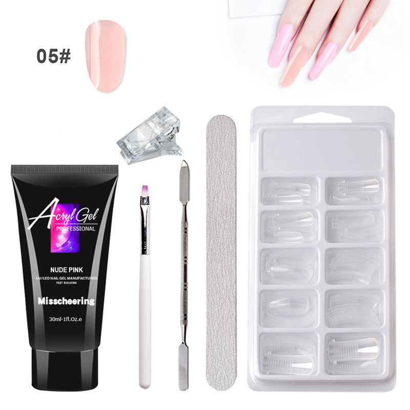Painless Extension Gel Nail Art Without Paper Holder Quick Model Painless Crystal Gel Set جل تمديد الأظافر بدون ألم، بدون حامل ورق، مجموعة جل كريستالي سريعة التركيب بدون ألم