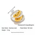 Ins Titanium Steel Ring Round Geometric 18K Gold Plated Niche Women Jewelry خاتم من الفولاذ التيتانيوم بتصميم هندسي دائري مطلي بالذهب عيار 18 قيراطًا، قطعة مجوهرات نسائية أنيقة