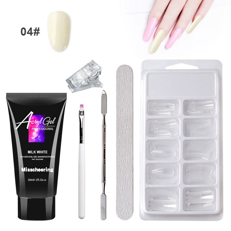 Painless Extension Gel Nail Art Without Paper Holder Quick Model Painless Crystal Gel Set جل تمديد الأظافر بدون ألم، بدون حامل ورق، مجموعة جل كريستالي سريعة التركيب بدون ألم