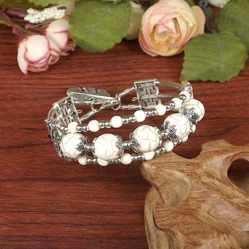 Ethnic-style Vintage Bangle With Exotic Miao Silver Design سوار عتيق الطراز ذو تصميم عرقي مزين بفضة مياو غريبة