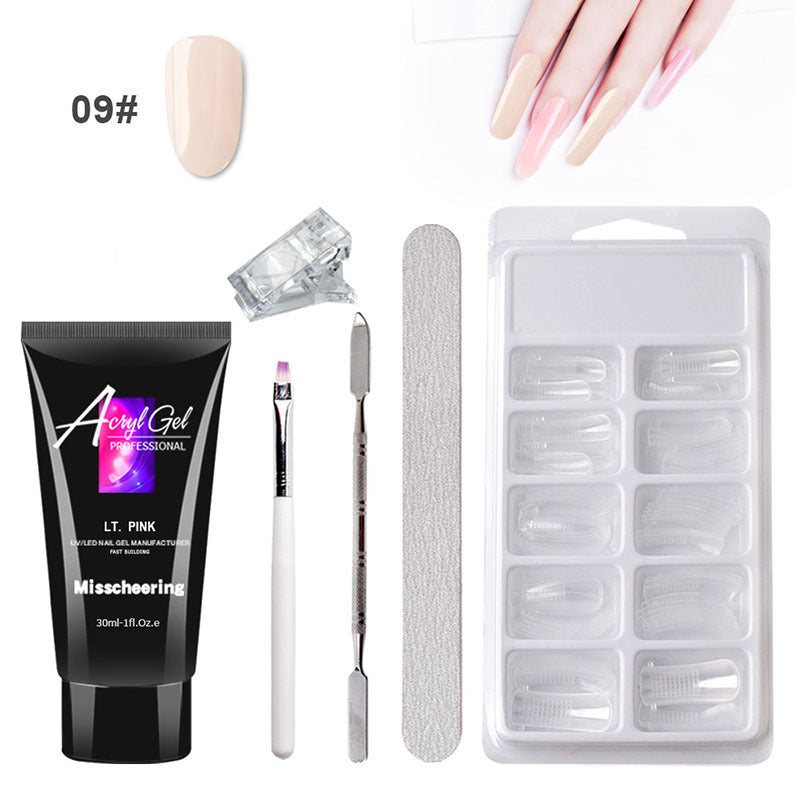 Painless Extension Gel Nail Art Without Paper Holder Quick Model Painless Crystal Gel Set جل تمديد الأظافر بدون ألم، بدون حامل ورق، مجموعة جل كريستالي سريعة التركيب بدون ألم