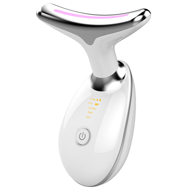 EMS Thermal Neck Lifting And Tighten Massager Electric Microcurrent Wrinkle Remover جهاز تدليك حراري لشدّ الرقبة ورفعها بتقنية EMS، مزيل للتجاعيد يعمل بالتيار الكهربائي الدقيق