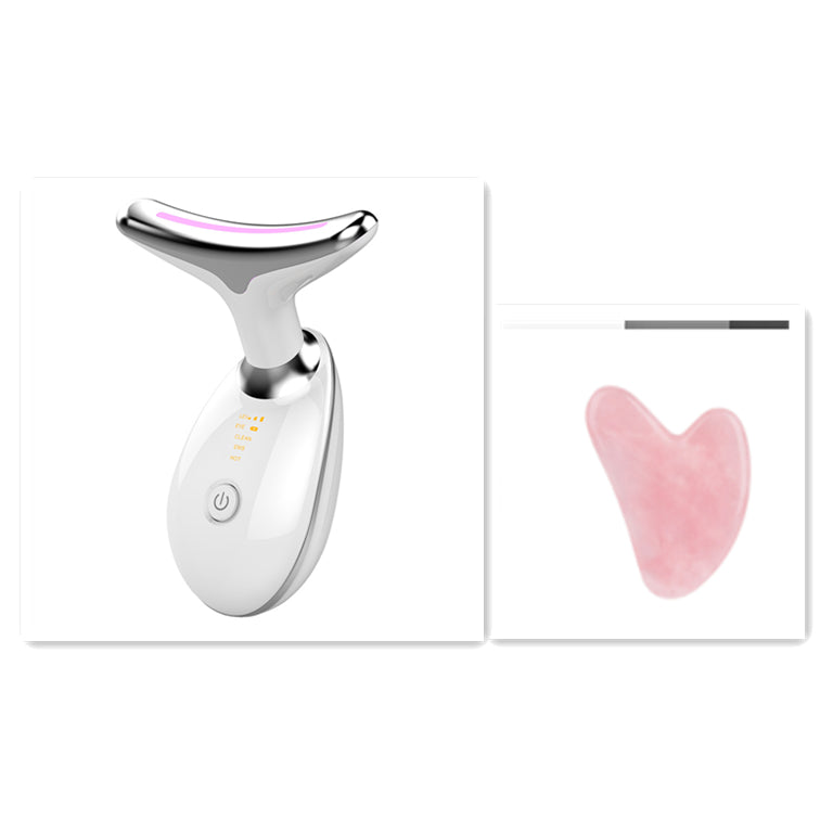 EMS Thermal Neck Lifting And Tighten Massager Electric Microcurrent Wrinkle Remover جهاز تدليك حراري لشدّ الرقبة ورفعها بتقنية EMS، مزيل للتجاعيد يعمل بالتيار الكهربائي الدقيق