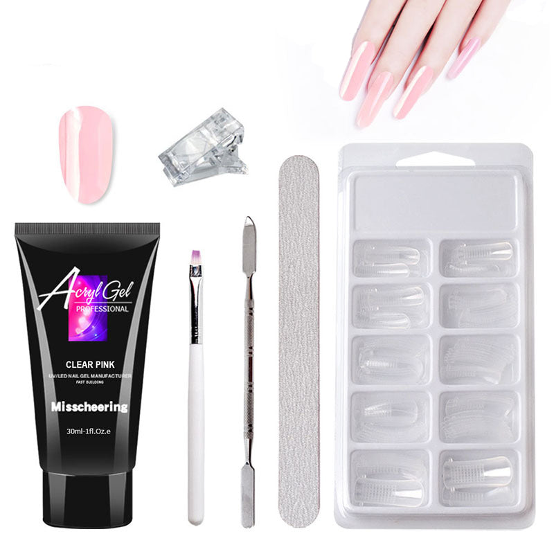 Painless Extension Gel Nail Art Without Paper Holder Quick Model Painless Crystal Gel Set جل تمديد الأظافر بدون ألم، بدون حامل ورق، مجموعة جل كريستالي سريعة التركيب بدون ألم