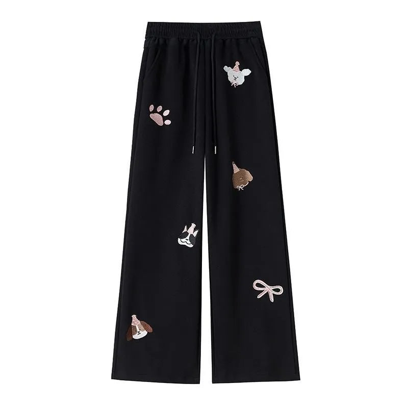 Women's Cartoon Sports Casual Loose Sweatpants بنطلون رياضي نسائي فضفاض برسومات كرتونية