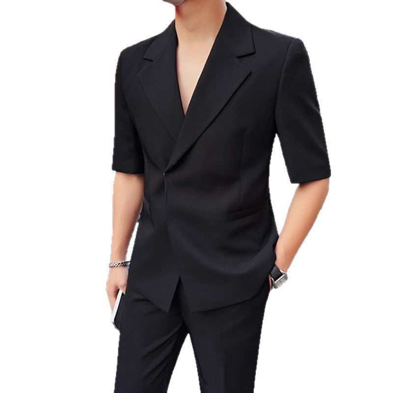 High-end Mens Suit With Three-quarter Sleeves بدلة رجالية فاخرة بأكمام ثلاثة أرباع
