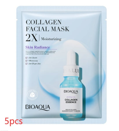 Collagen Face Mask Moisturizing Firming Face Sheet Mask Hyaluronic Acid Facial Masks Beauty Skin Care Gel Skin Care قناع الكولاجين للوجه، قناع ورقي مرطب ومشد للوجه، قناع حمض الهيالورونيك للوجه، جل للعناية بالبشرة، العناية بالبشرة