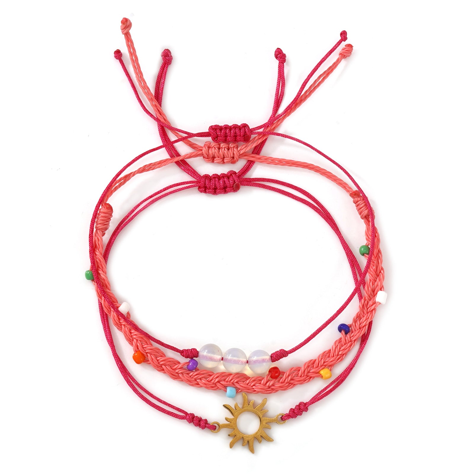 Summer Beach Vacation Style Handmade Waxed Cord Bracelet سوار مصنوع يدويًا من حبل مشمع، مستوحى من أجواء العطلات الصيفية على الشاطئ