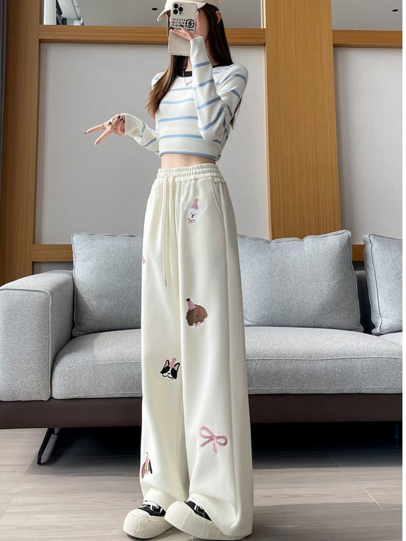 Women's Cartoon Sports Casual Loose Sweatpants بنطلون رياضي نسائي فضفاض برسومات كرتونية