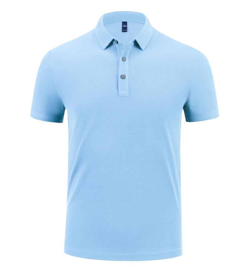 Polo Work Uniform Lapel-collar Short-sleeve Cultural Shirt قميص بولو للعمل، بياقة عريضة وأكمام قصيرة، بنمط ثقافي