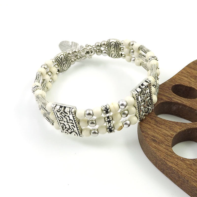 Ethnic-style Vintage Bangle With Exotic Miao Silver Design سوار عتيق الطراز ذو تصميم عرقي مزين بفضة مياو غريبة