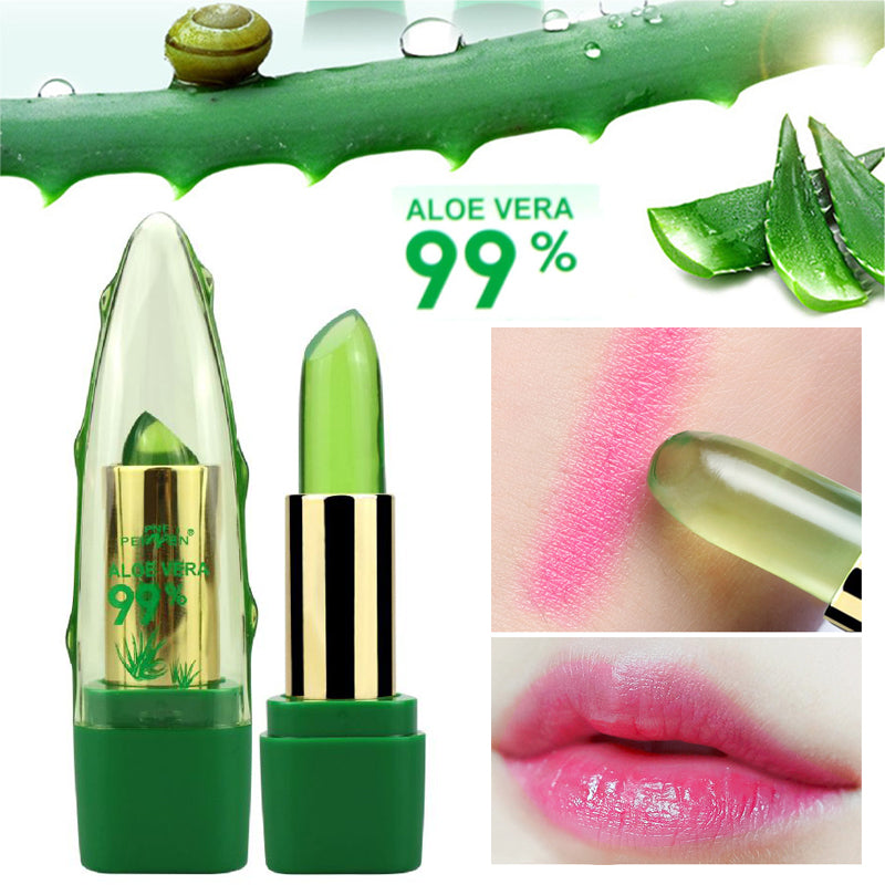 Aloe Vera Gel Color Changing Lipstick Gloss  Moisturizer Anti-drying Desalination Fine-grain Lip Blam Care Aloe Vera Gel Color Changing Lipstick Gloss Moisturizer Anti-drying Desalination