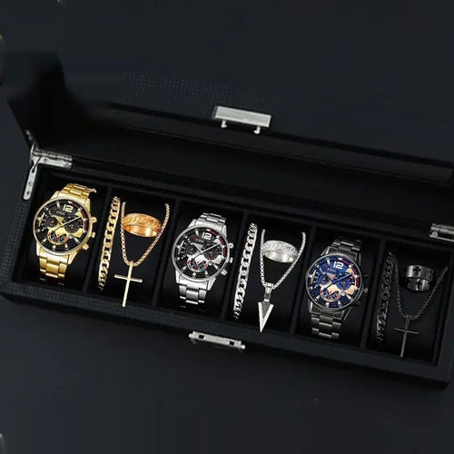 12-set Men's Watches Fashionable Multi-color Assortment Of Quartz Men's Watches مجموعة من 12 ساعة يد رجالية عصرية متعددة الألوان تعمل بحركة الكوارتز