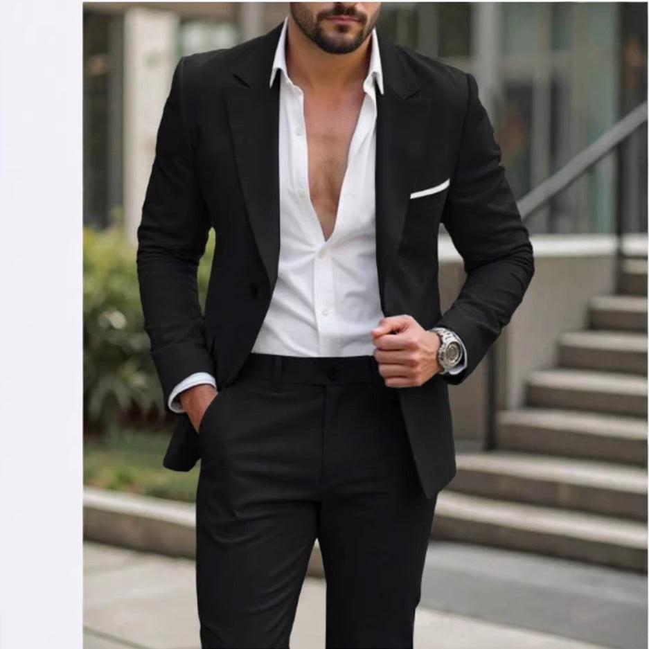 Always In Stock Mens Two-piece Business Professional Suit بدلة رجالية رسمية من قطعتين متوفرة دائماً