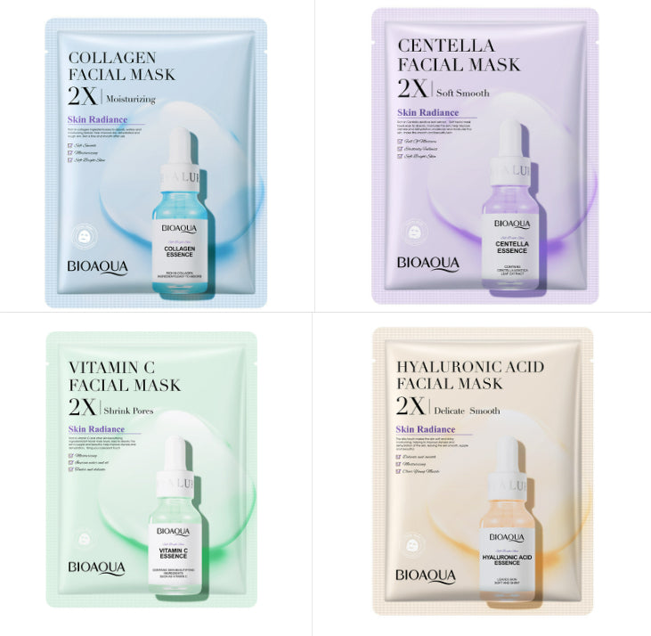 Collagen Face Mask Moisturizing Firming Face Sheet Mask Hyaluronic Acid Facial Masks Beauty Skin Care Gel Skin Care قناع الكولاجين للوجه، قناع ورقي مرطب ومشد للوجه، قناع حمض الهيالورونيك للوجه، جل للعناية بالبشرة، العناية بالبشرة