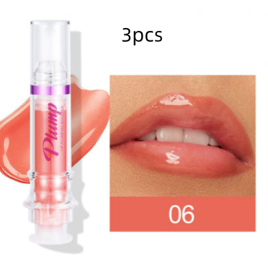 New Tube Lip Rich Lip Color Slightly Spicy Lip Honey Lip Glass Mirror Face Lip Mirror Liquid Lipstick أحمر شفاه سائل جديد غني بالألوان، بنكهة عسلية خفيفة، يشبه مرآة زجاجية للشفاه.
