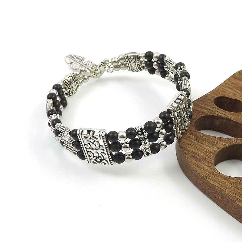 Ethnic-style Vintage Bangle With Exotic Miao Silver Design سوار عتيق الطراز ذو تصميم عرقي مزين بفضة مياو غريبة