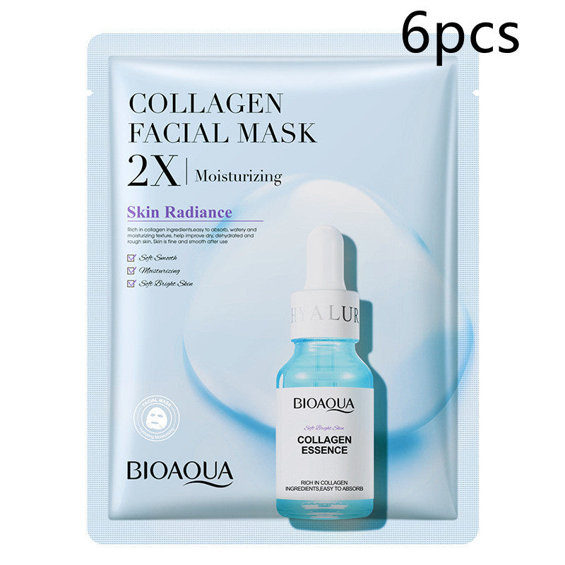 Collagen Face Mask Moisturizing Firming Face Sheet Mask Hyaluronic Acid Facial Masks Beauty Skin Care Gel Skin Care قناع الكولاجين للوجه، قناع ورقي مرطب ومشد للوجه، قناع حمض الهيالورونيك للوجه، جل للعناية بالبشرة، العناية بالبشرة
