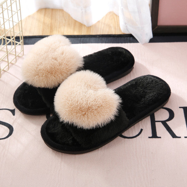 Plush Slippers Women's Cross Section To Keep Warm شباشب نسائية مخملية بتصميم متقاطع للحفاظ على الدفء