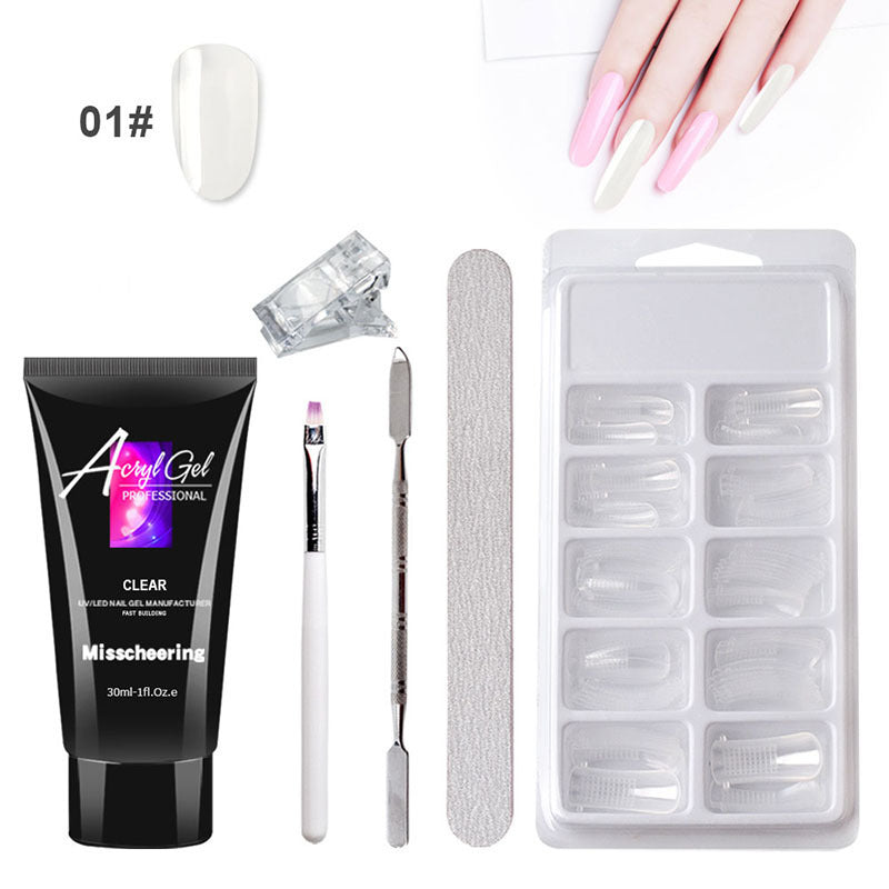 Painless Extension Gel Nail Art Without Paper Holder Quick Model Painless Crystal Gel Set جل تمديد الأظافر بدون ألم، بدون حامل ورق، مجموعة جل كريستالي سريعة التركيب بدون ألم