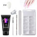 Painless Extension Gel Nail Art Without Paper Holder Quick Model Painless Crystal Gel Set جل تمديد الأظافر بدون ألم، بدون حامل ورق، مجموعة جل كريستالي سريعة التركيب بدون ألم