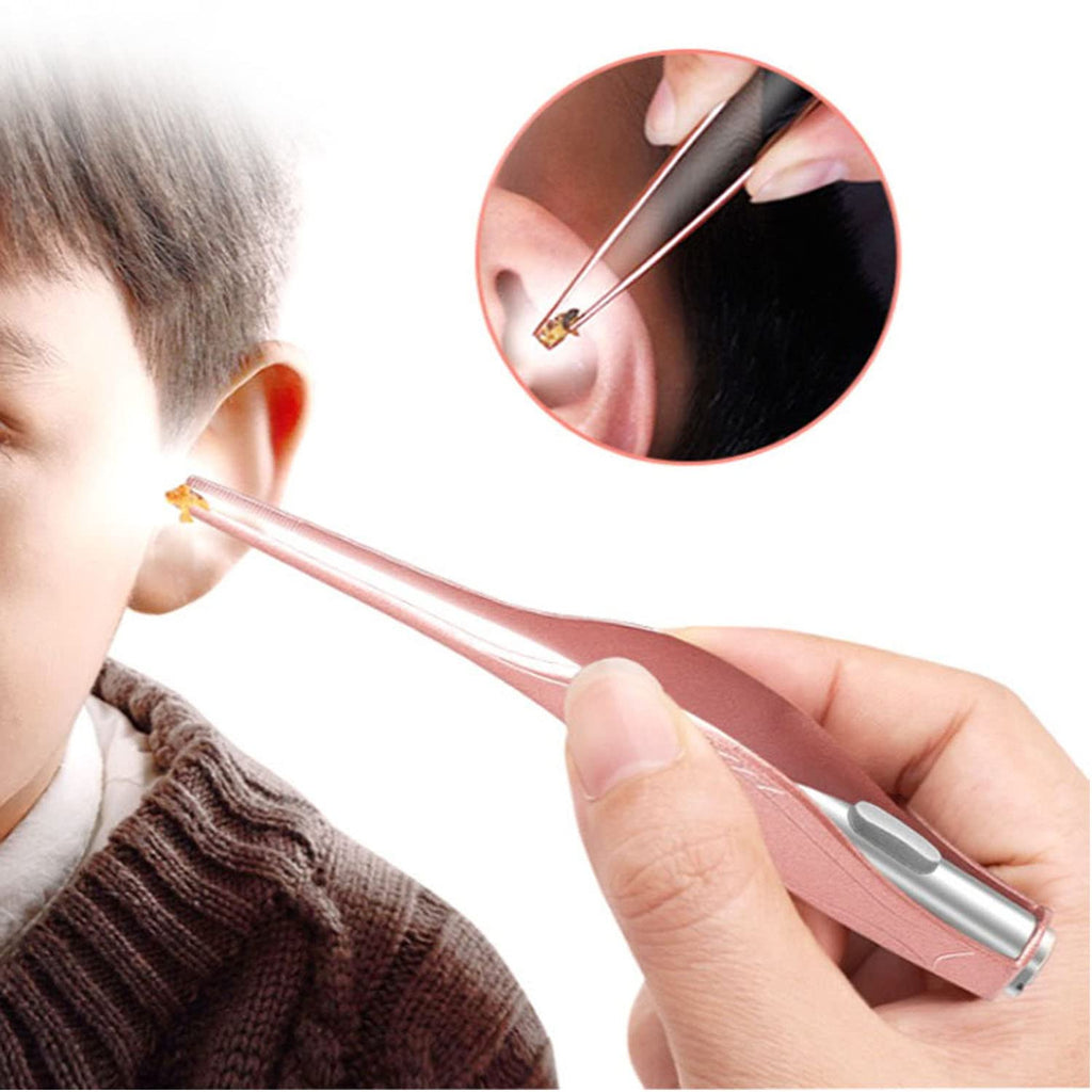 Ear Wax Removal Tool With Light Ear Pick Cleaner Kit For Kids And Adults, Earwax Spoon Digger & Tweezers For Ear Health Care Gift Set With Case أداة إزالة شمع الأذن مع ضوء، طقم تنظيف الأذن للأطفال والكبار
