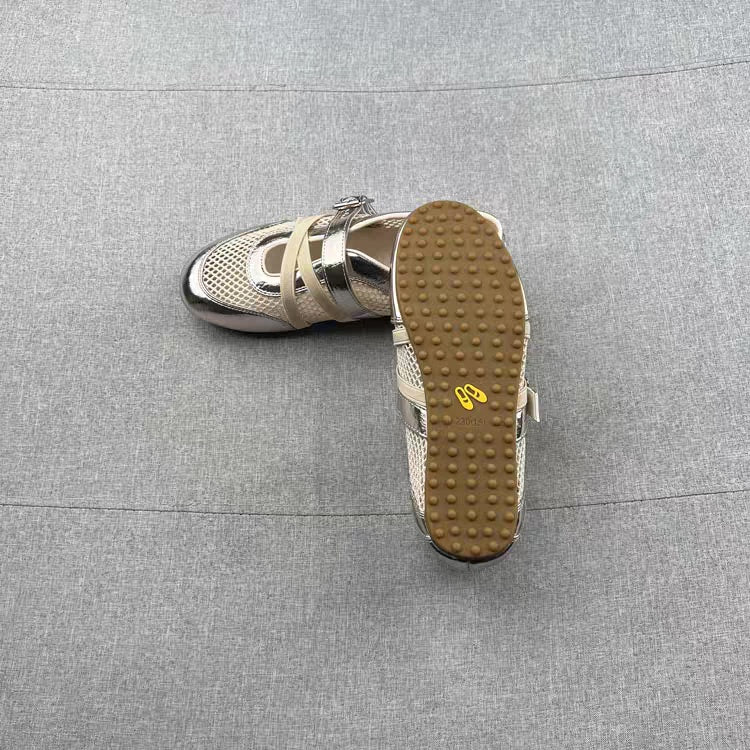 2026 Summer New Korean Style Hollow Mesh Mary Jane Shoes For Women, Fashion Versatile Comfort Soft Flat Loafers أحذية ماري جين النسائية الجديدة ذات الطراز الكوري الصيفي لعام 2026، مصنوعة من شبكة مجوفة، أنيقة ومتعددة الاستخدامات ومريحة وناعمة.
