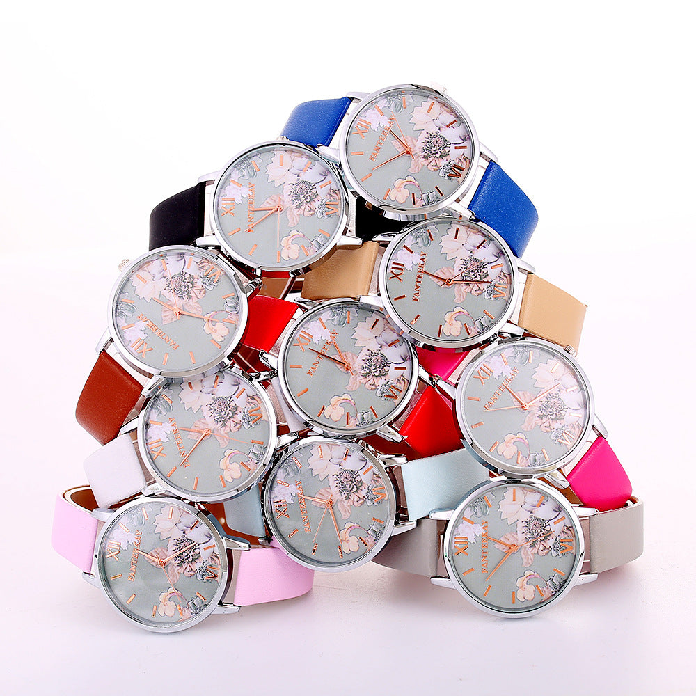 Women's Quartz Watches Major Brand Huawa Belt Quickly Sells Wish Source Broken Flower Watches ساعات كوارتز نسائية من ماركة هواوي، حزامها يحقق مبيعات سريعة، مصدرها ساعات بروكن فلاور