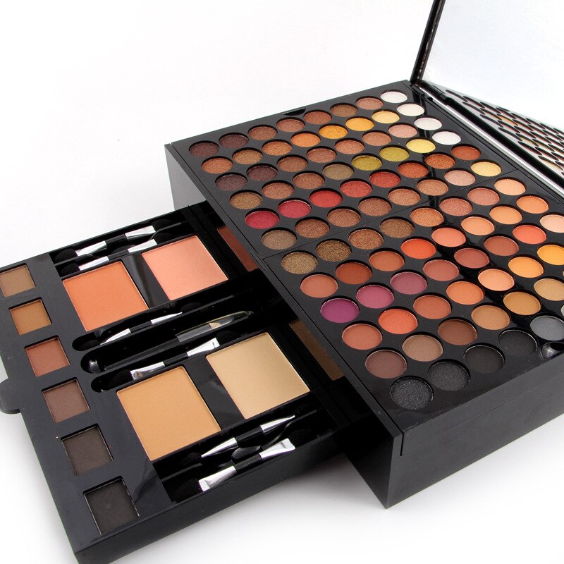 180 Colors Eyes Shadow Blush Set Personalized Piano-shaped Makeup Palette Box مجموعة ظلال عيون وأحمر خدود بـ 180 لونًا، علبة مكياج شخصية على شكل بيانو