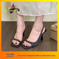 French-style Stiletto Black Square-toe High Heels For Women
